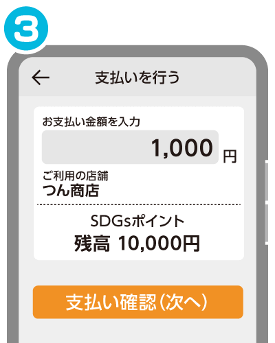 SDGsポイント 取扱店舗でのご利用方法3