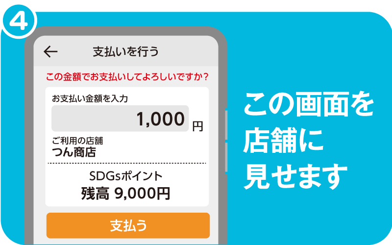 SDGsポイント 取扱店舗でのご利用方法4